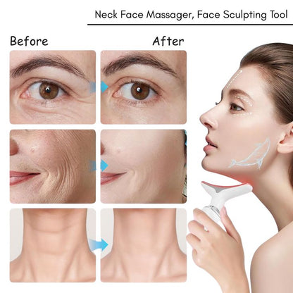 7-in-1 LED Light Therapy Neck & Face Massager