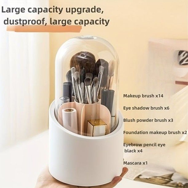 Portable 360° Rotating Makeup Brush Holder