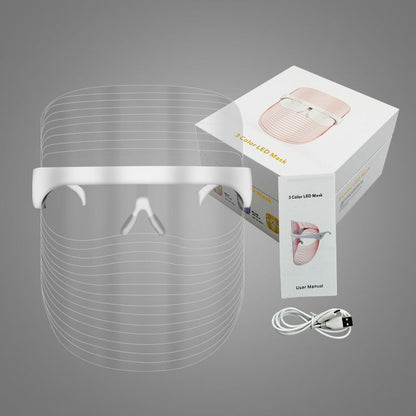 LED Light Therapy Facial Mask Shield | Skin Rejuvenation & Wrinkle Reduction